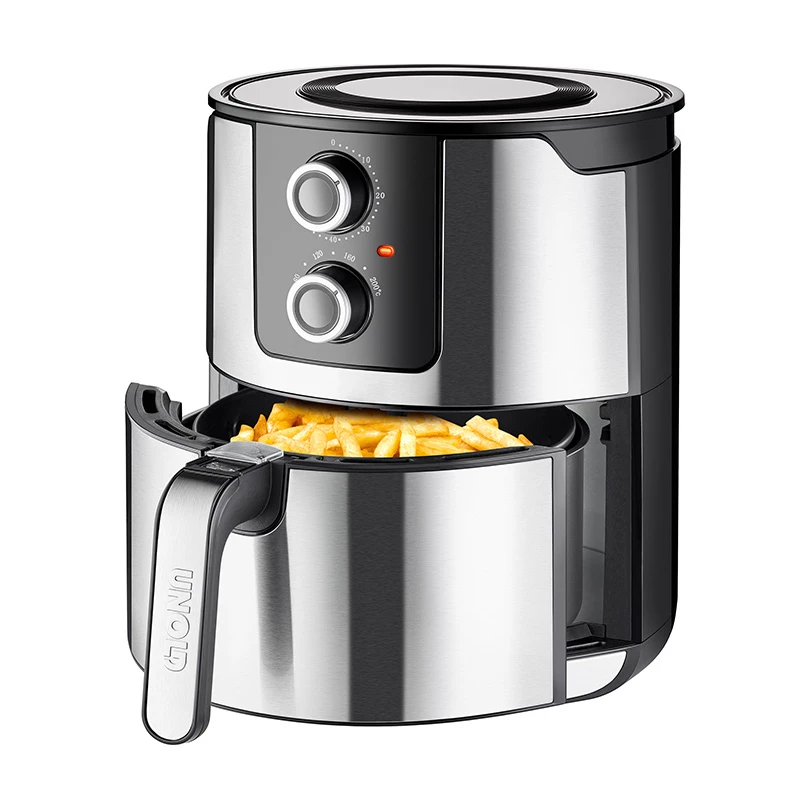 Unold 58655 frytkownica Double 5 l 1400 W Frytkownica beztłuszczowa Czarny, Stal nierdzewna