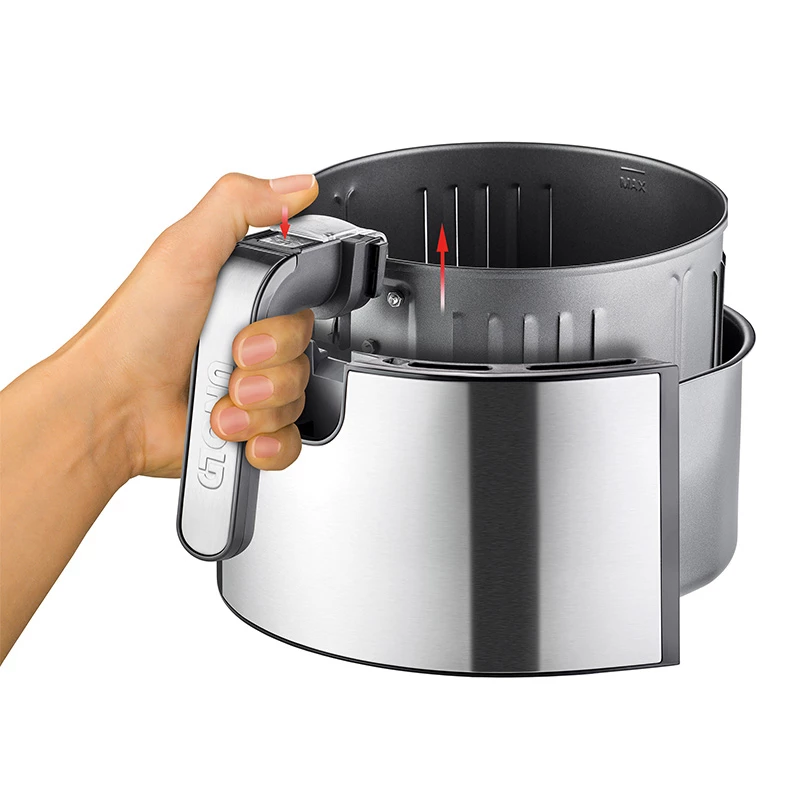 Unold 58655 frytkownica Double 5 l 1400 W Frytkownica beztłuszczowa Czarny, Stal nierdzewna