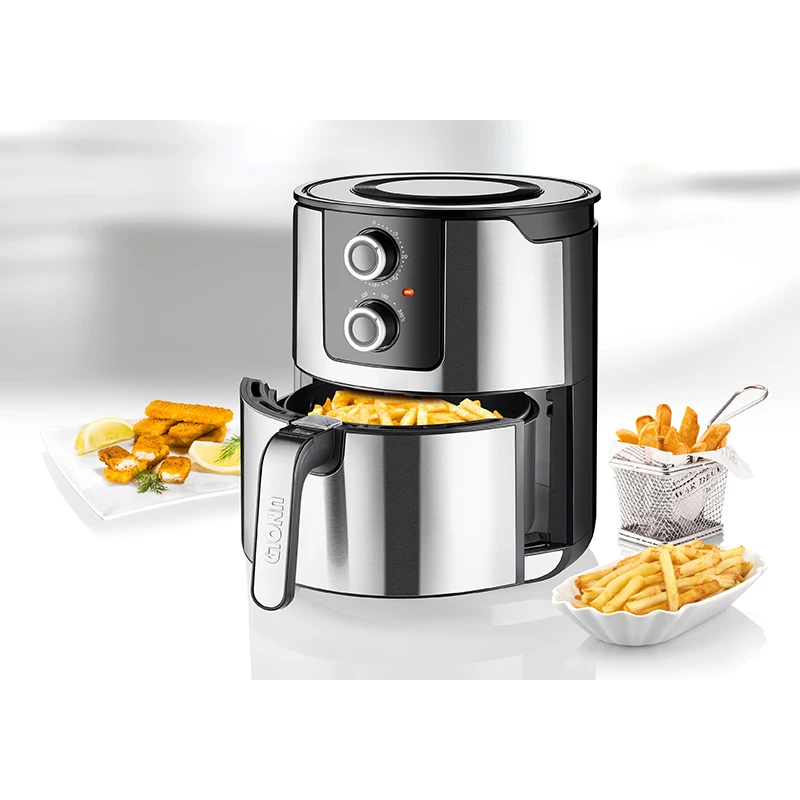 Unold 58655 frytkownica Double 5 l 1400 W Frytkownica beztłuszczowa Czarny, Stal nierdzewna