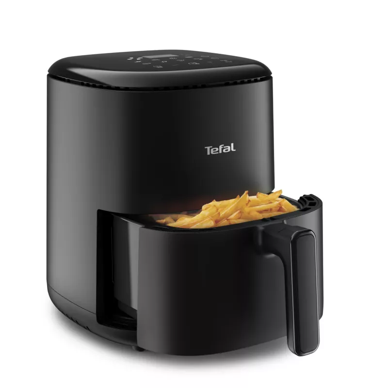 Frytkownica powietrzna Tefal Easy Fry EY145810 — pojemność 3 L, 1300 W, sterowanie dotykowe, wyświetlacz LCD, czarna