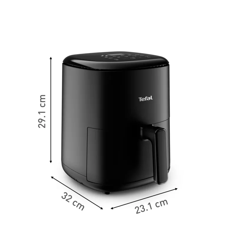 Frytkownica powietrzna Tefal Easy Fry EY145810 — pojemność 3 L, 1300 W, sterowanie dotykowe, wyświetlacz LCD, czarna