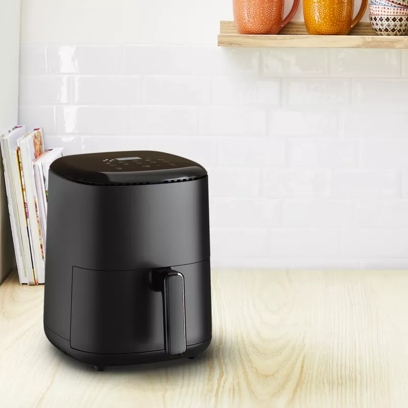 Frytkownica powietrzna Tefal Easy Fry EY145810 — pojemność 3 L, 1300 W, sterowanie dotykowe, wyświetlacz LCD, czarna