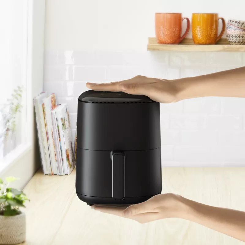 Frytkownica powietrzna Tefal Easy Fry EY145810 — pojemność 3 L, 1300 W, sterowanie dotykowe, wyświetlacz LCD, czarna