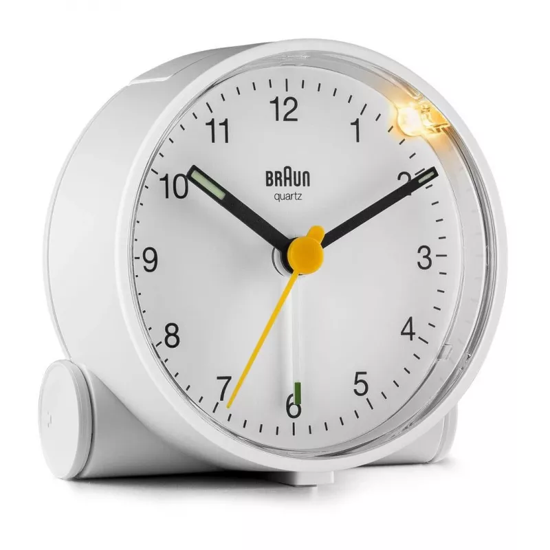 Braun BC01W kwarcowy budzik biały