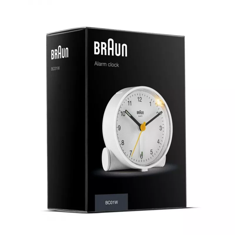 Braun BC01W kwarcowy budzik biały