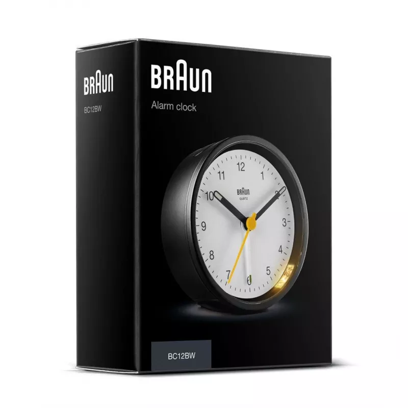 Braun BC12BW kwarcowy budzik Czarny, Biały