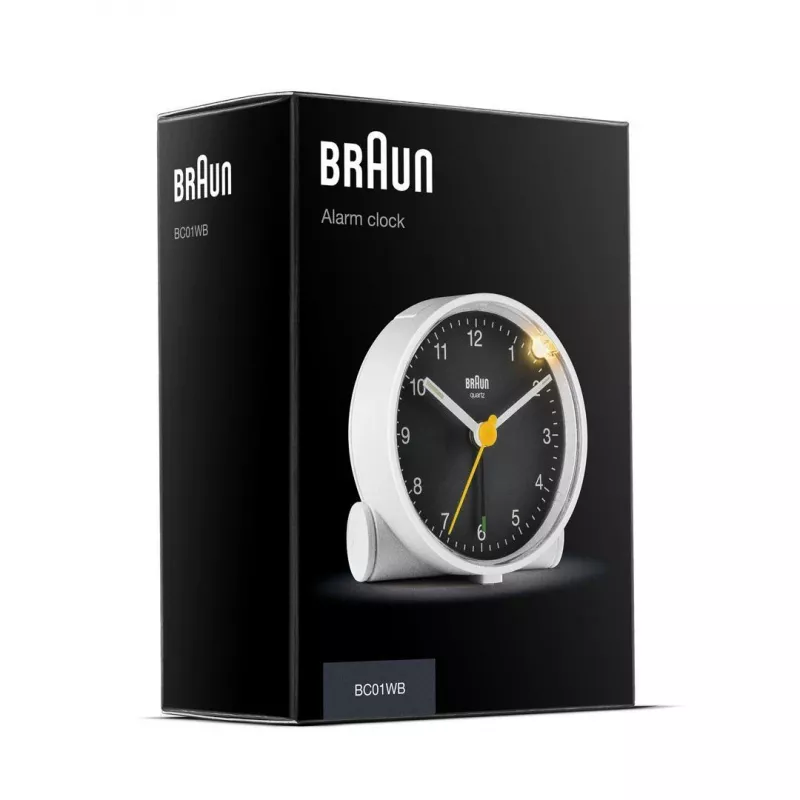 Braun BC01WB Kwarcowy budzik Czarny, Biały