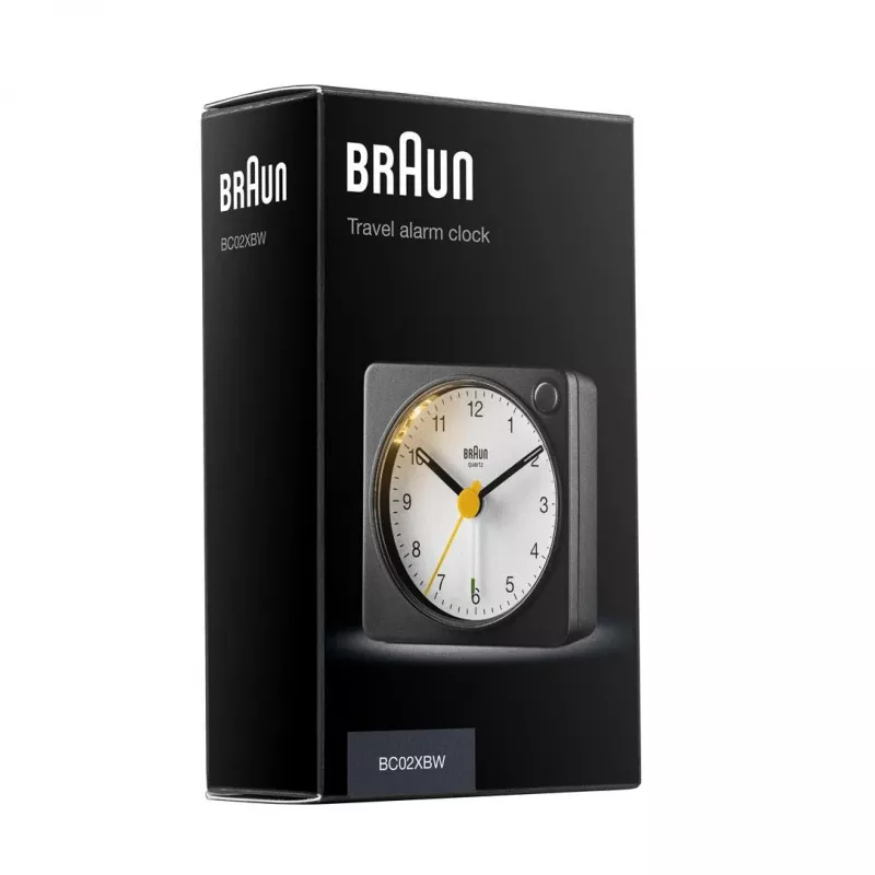 Braun BC02XBW kwarcowy budzik Czarny, Biały