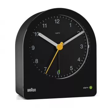 Braun BC22 Kwarcowy budzik Czarny, Żółty