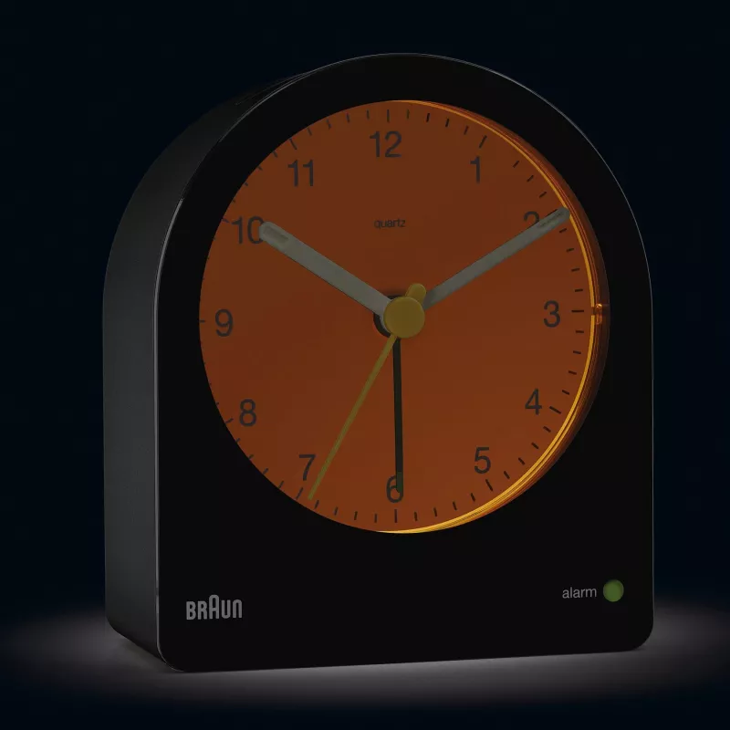 Braun BC22 Kwarcowy budzik Czarny, Żółty