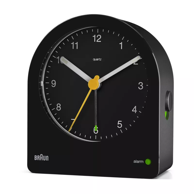 Braun BC22 Kwarcowy budzik Czarny, Żółty