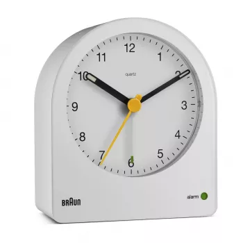 Budzik kwarcowy Braun BC22 biały, żółty
