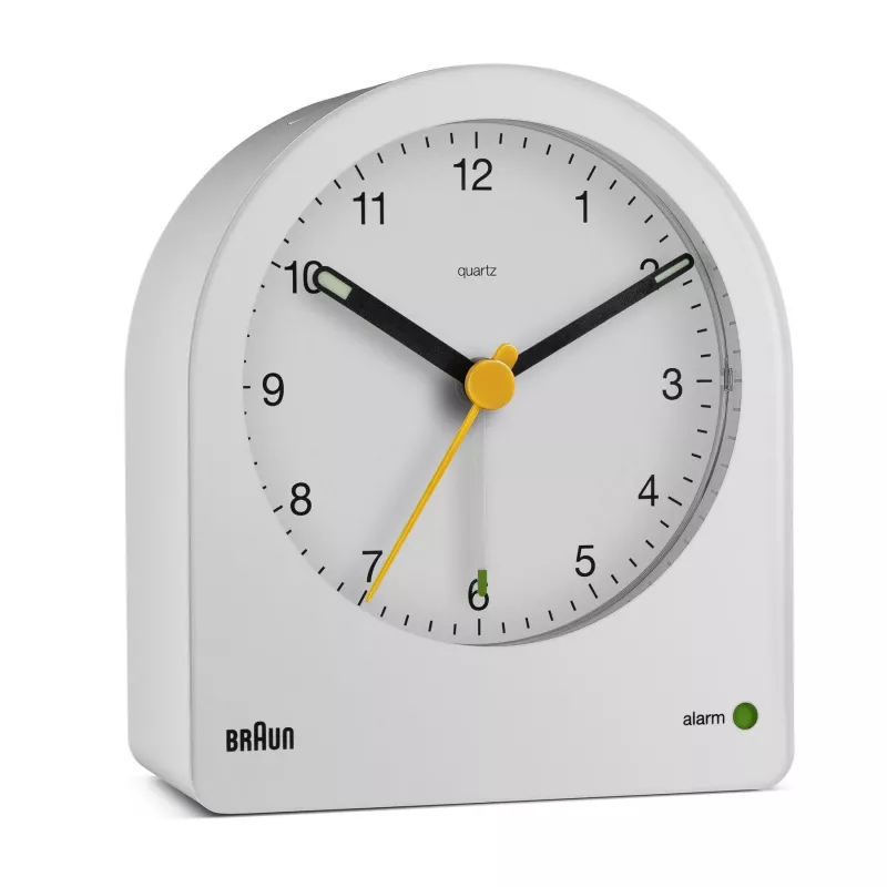 Budzik kwarcowy Braun BC22 biały, żółty