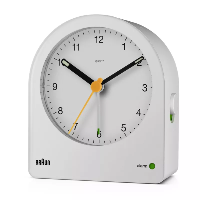 Budzik kwarcowy Braun BC22 biały, żółty