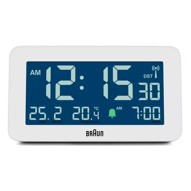 Cyfrowy budzik Braun BC10 Biały Wyświetlacz LCD Podświetlenie
