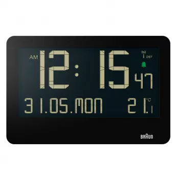 Braun BC14B-DCF zegar ścienny/biurkowy Zegar sterowany radiowo Prostokątny Czarny