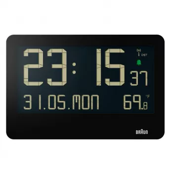 Braun BC14B-DCF zegar ścienny/biurkowy Zegar sterowany radiowo Prostokątny Czarny