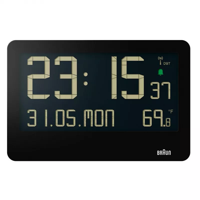Braun BC14B-DCF zegar ścienny/biurkowy Zegar sterowany radiowo Prostokątny Czarny