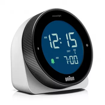 Braun BC24W-DCF zegar ścienny/ stołowy Zegar sterowany radiowo Prostokątny Czarny, Biały