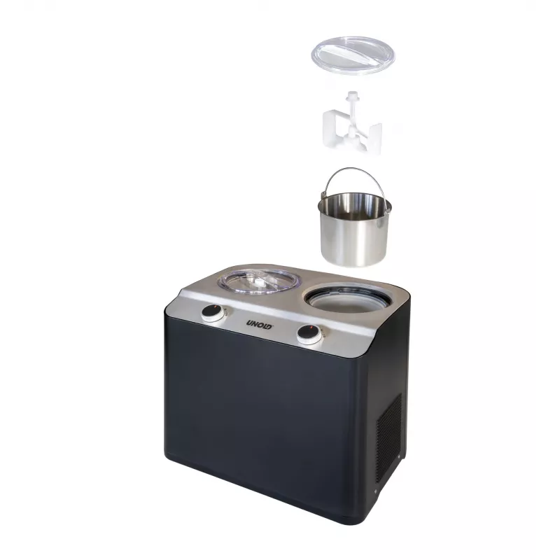 Maszynka do lodów Unold Doppio Compressor 2,4 L 250 W Czarna, Stal satynowa