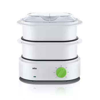 Braun FS 3000 parowar 2 kosze Blat kuchenny 850 W Zielony, Biały