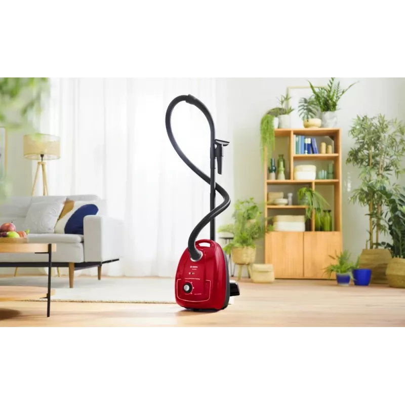 Odkurzacz workowy Bosch Serie 4 BGD38RD1H, 600 W, worek na kurz 4 L, czyszczenie na sucho, czerwony