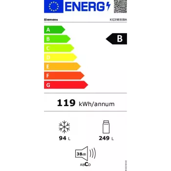Siemens iQ500 KG39E8IBA lodówko-zamrażarka Wolnostojąca 343 L Stal nierdzewna
