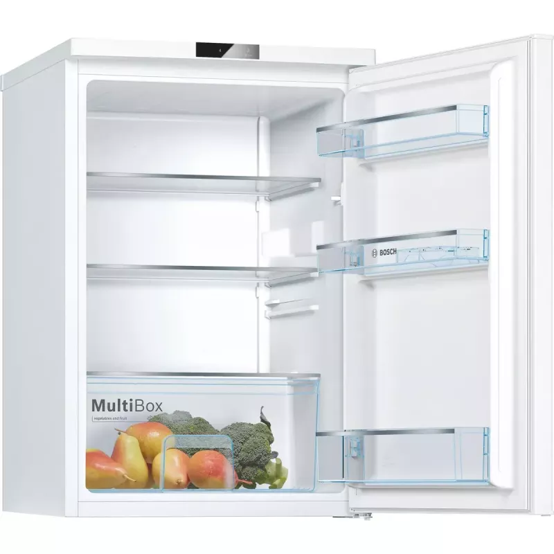 Lodówka Bosch Serie 2 KTR15NWEB, wolnostojąca, 134 l, biała, szer. 850×wys. 560×gł. 580 mm, klasa energetyczna E