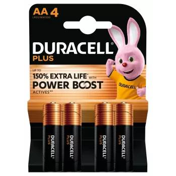 Baterie jednorazowe Duracell Plus AA alkaliczne, 1,5 V, 4 szt., 50 mm