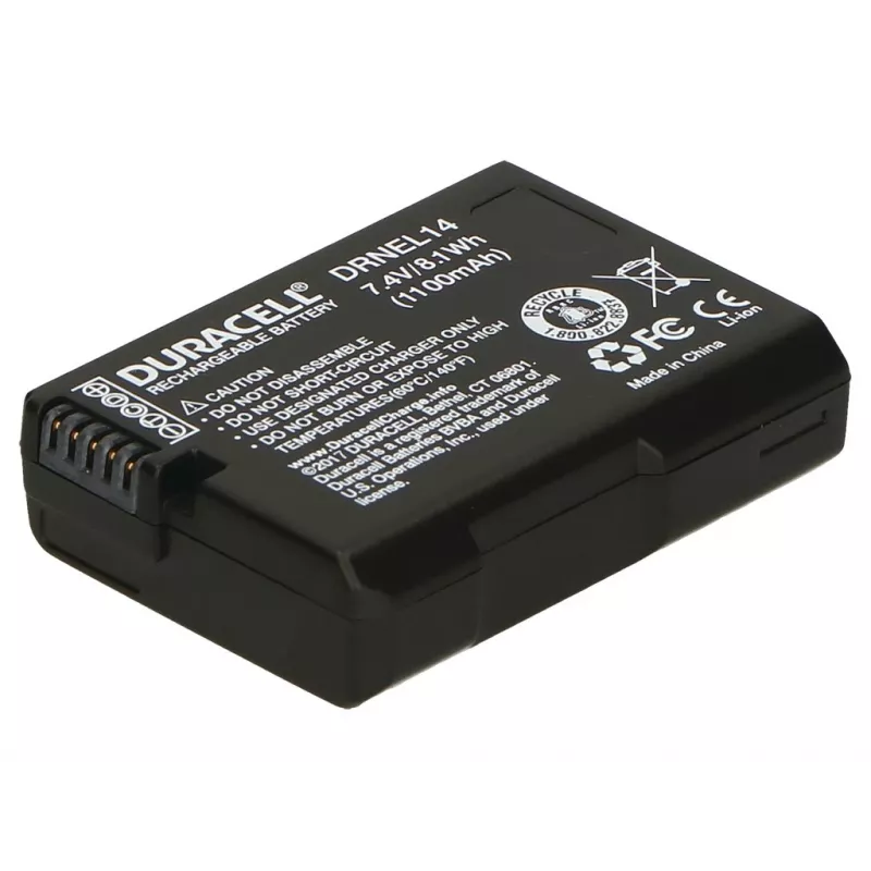 Bateria do aparatu Duracell - zamiennik baterii Nikon EN-EL14, 1100 mAh, 7,4 V, litowo-jonowa (Li-Ion)