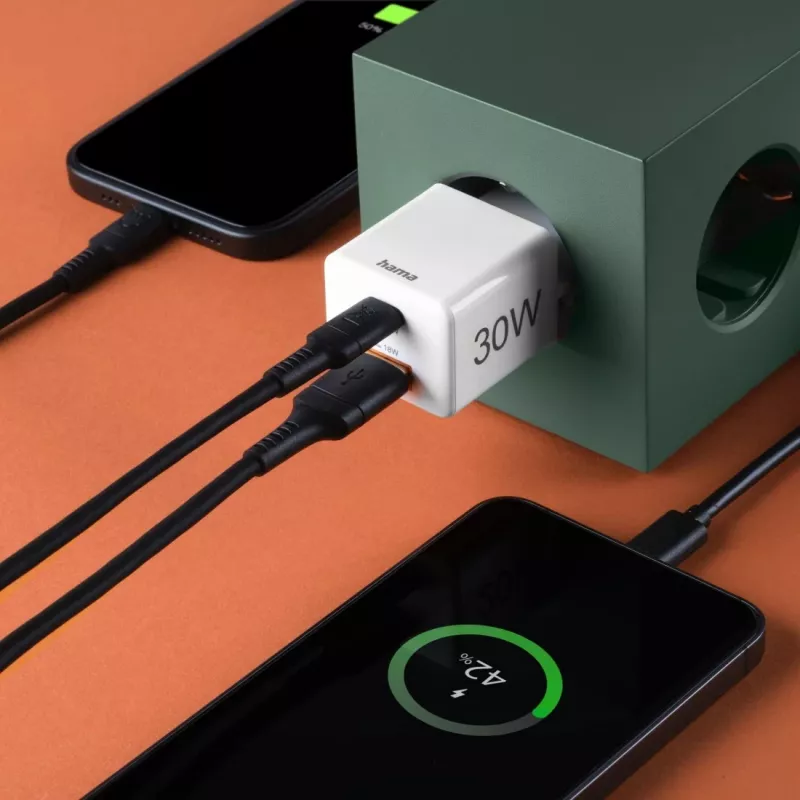 Hama 00201992 ładowarka do urządzeń mobilnych Smartfon Biały AC Szybkie ładowanie Wewnętrzna, Zewnętrzna