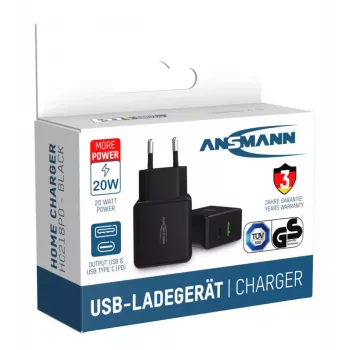 Ładowarka sieciowa Ansmann HC218PD Universal Czarna
