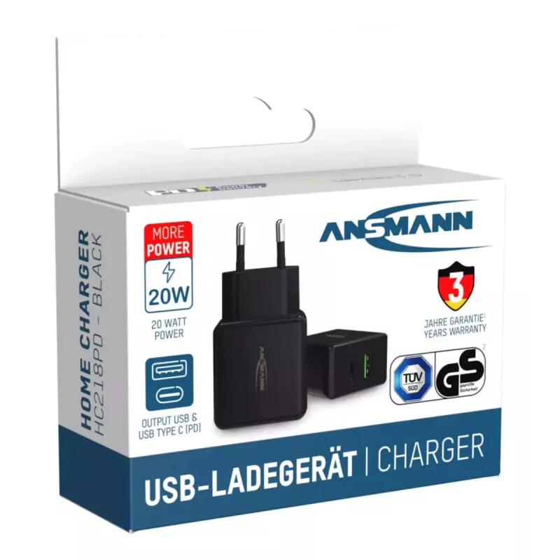 Ładowarka sieciowa Ansmann HC218PD Universal Czarna