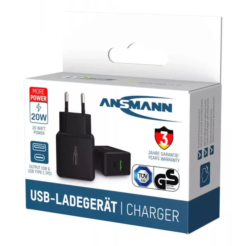 Ładowarka sieciowa Ansmann HC218PD Universal Czarna