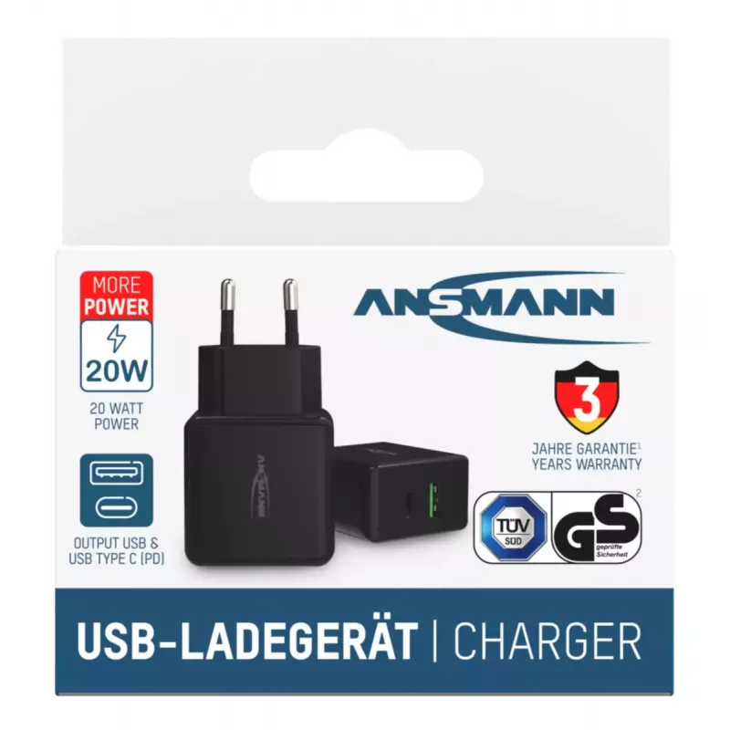 Ładowarka sieciowa Ansmann HC218PD Universal Czarna
