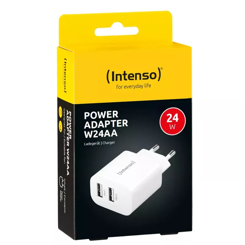 Ładowarka sieciowa Intenso POWER ADAPTER 2XUSB-A/7802412 Uniwersalna Biała