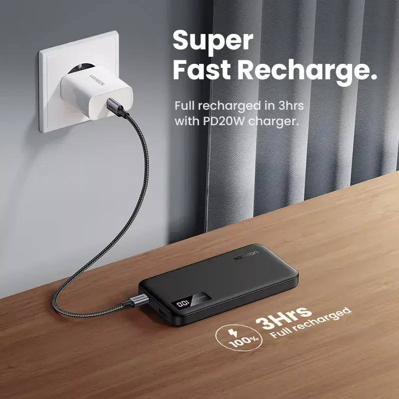Ugreen 25742 powerbank litowo-jonowy (Li-Ion) 10000 mAh czarny