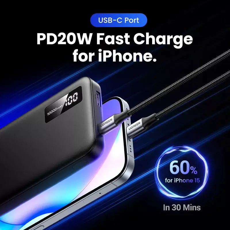Ugreen 25742 powerbank litowo-jonowy (Li-Ion) 10000 mAh czarny