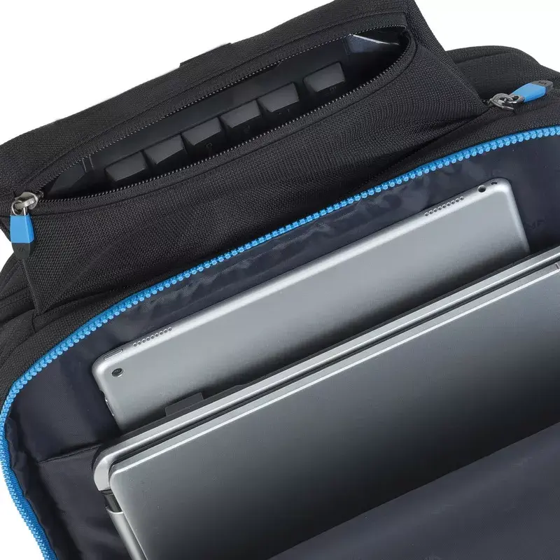 Plecak Rivacase 7860 do laptopów 43,9 cm (17,3 cala), poliester, czarny/niebieski