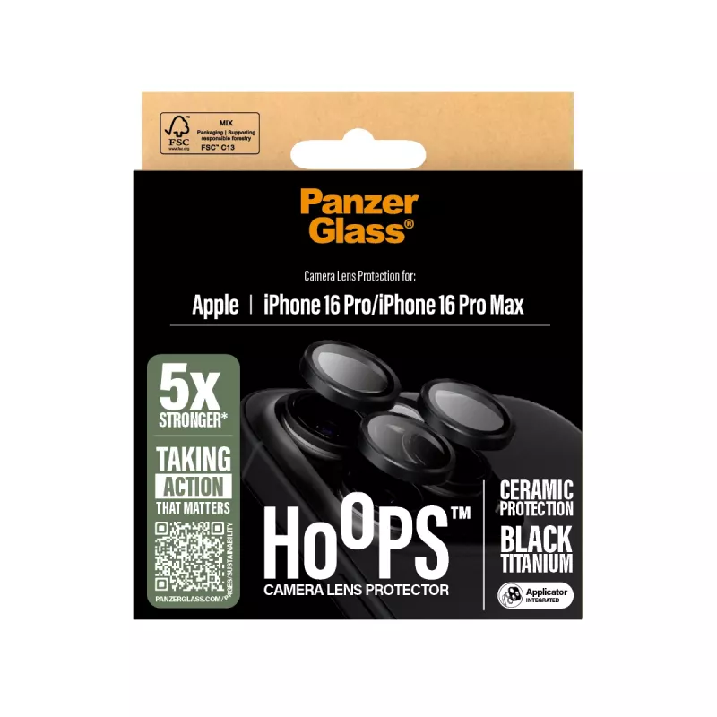PanzerGlass ® Hoops® Ceramiczny ochraniacz obiektywu aparatu iPhone 16 Pro | 16 Pro Max