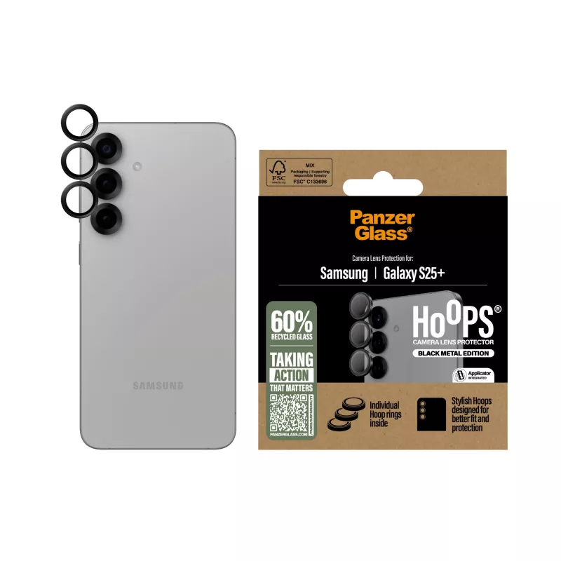 PanzerGlass ® Hoops® Osłona obiektywu aparatu Czarny Samsung Galaxy S25+
