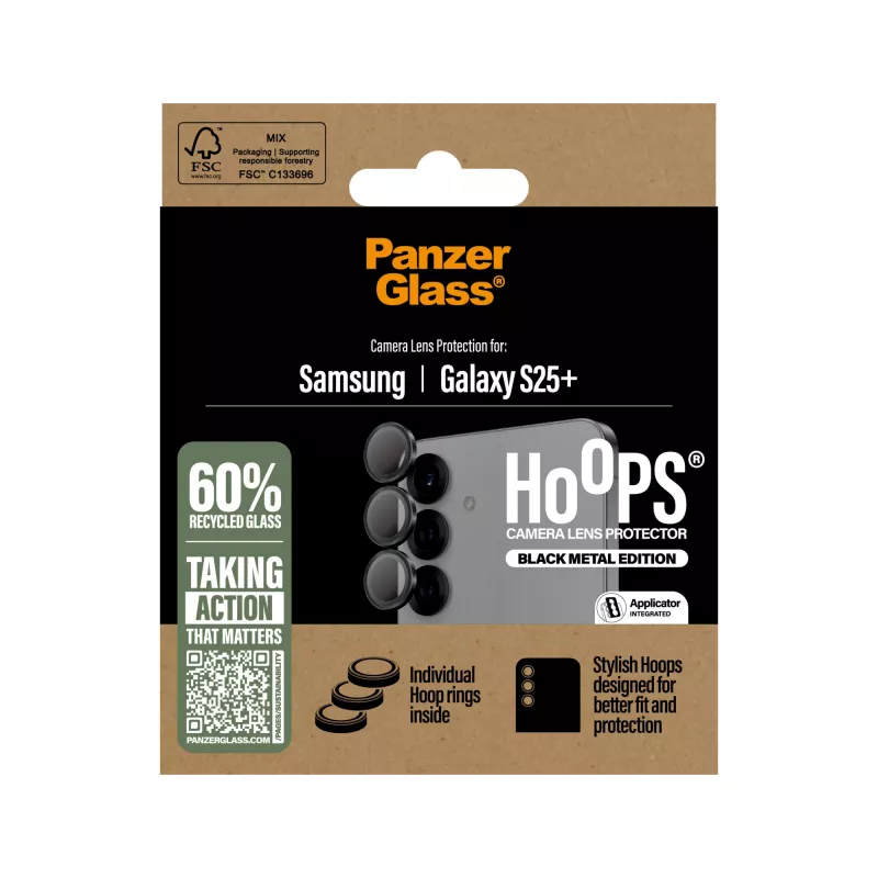 PanzerGlass ® Hoops® Osłona obiektywu aparatu Czarny Samsung Galaxy S25+