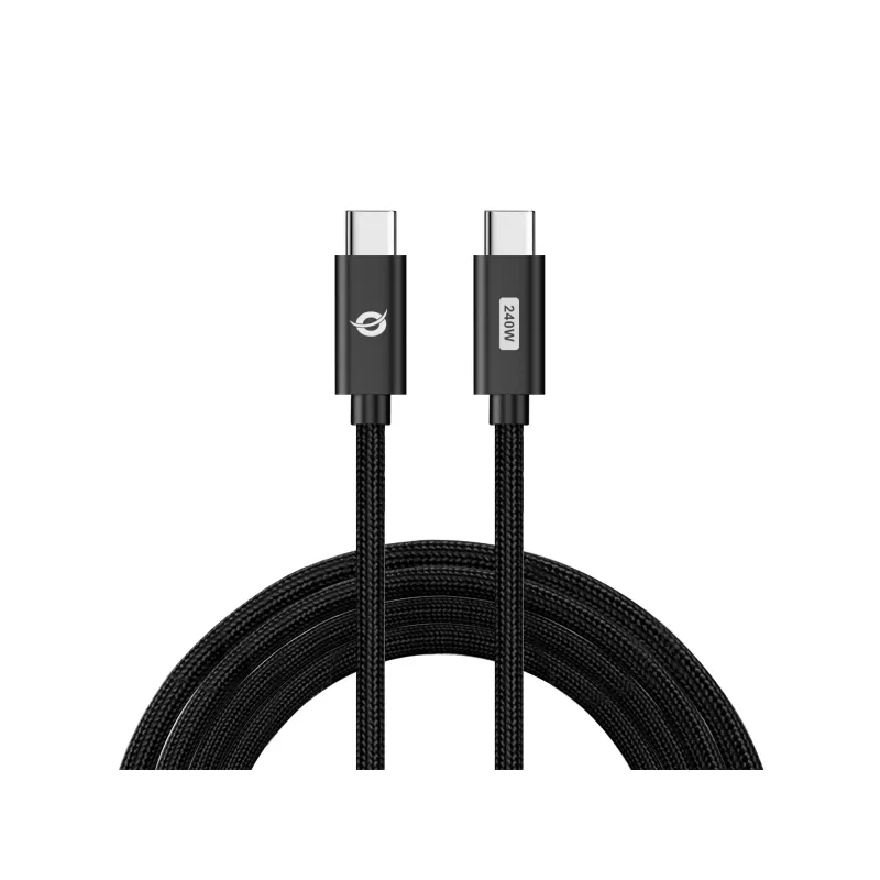 Conceptronic ETTA03B20 Kabel USB C-C PD 3.1 240W do szybkiego ładowania 2M, 48V 5A, 480Mbps, E-Mark