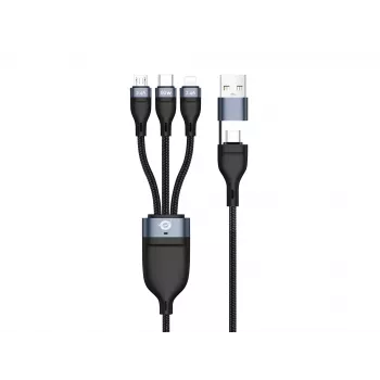 Kabel ładujący Conceptronic ETTA05B15 USB 3-w-1 PD 3.0 60W 1,5 m, 20 V 3 A, 480 Mb/s