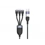 Kabel Conceptronic ETTA06B15 USB 3-w-1 PD 3.0 100W do szybkiego ładowania 1,5m, 20V 5A, 480Mbps, E-Mark