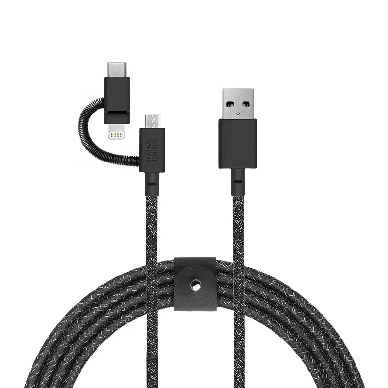 Kabel USB Native Union BELT-ULC-CS-BLK-NP 2m USB A USB C/Micro USB A/Lightning Czarny