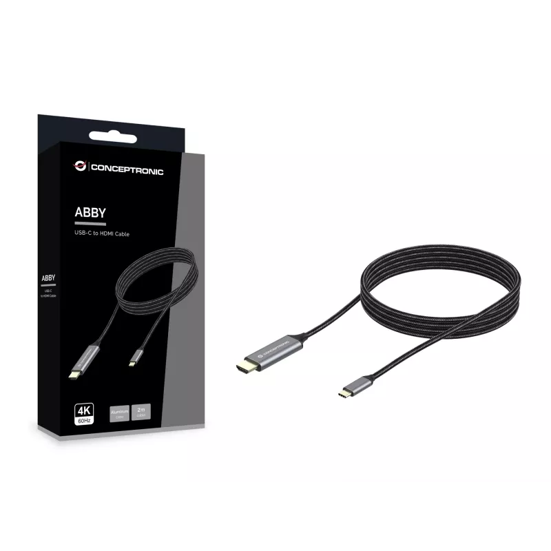 Kabel Conceptronic USB-C na HDMI, męski na męski, 4K 60Hz, 2 m, USB Type-C, HDMI, męski, męski, prosty