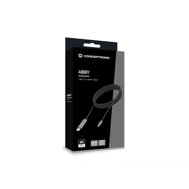 Kabel Conceptronic USB-C na HDMI, męski na męski, 4K 60Hz, 2 m, USB Type-C, HDMI, męski, męski, prosty