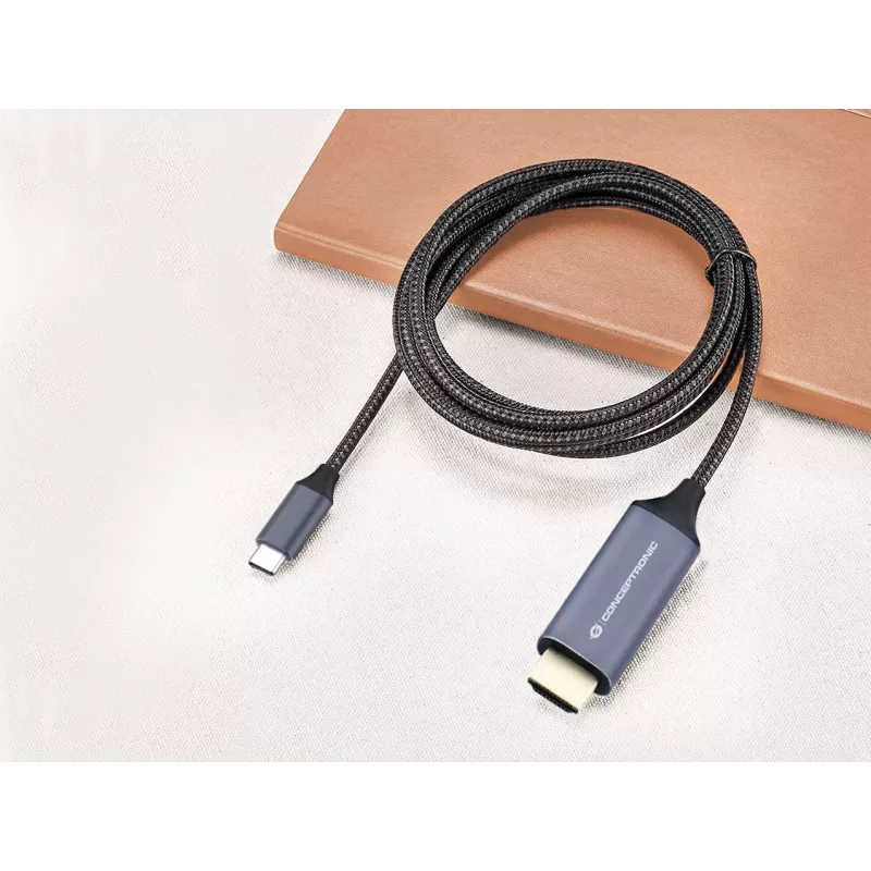 Kabel Conceptronic USB-C na HDMI, męski na męski, 4K 60Hz, 2 m, USB Type-C, HDMI, męski, męski, prosty
