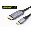 Kabel Conceptronic USB-C na HDMI, męski na męski, 4K 60Hz, 2 m, USB Type-C, HDMI, męski, męski, prosty